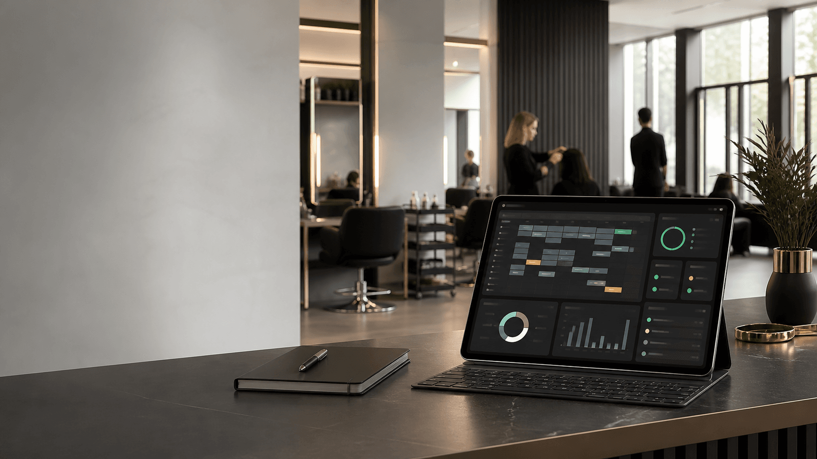 Premium workspace with workforce operations dashboard